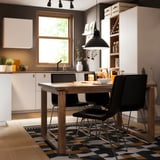 MÖRBYLÅNGA Table, oak veneer brown stained, 160x85 cm