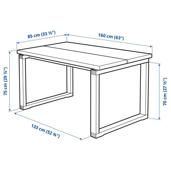 MÖRBYLÅNGA Table, oak veneer brown stained, 160x85 cm