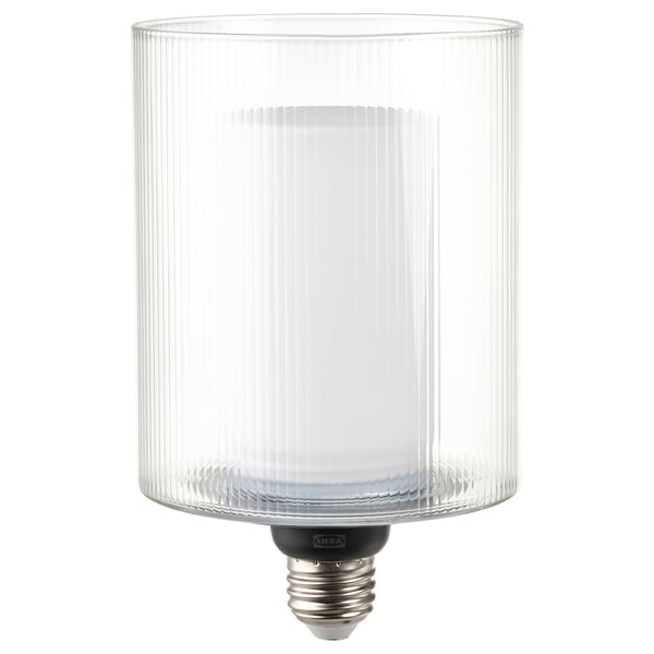 MOLNART LED bulb E26 150 lumen, cylinder glass/striped, 110 mm