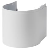 A white MORALISK half-circle wall-mounted shelf. It has a minimalist design and curved shape.