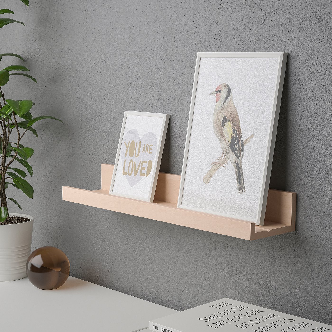 MOSSLANDA picture ledge, birch effect, 55 cm - IKEA
