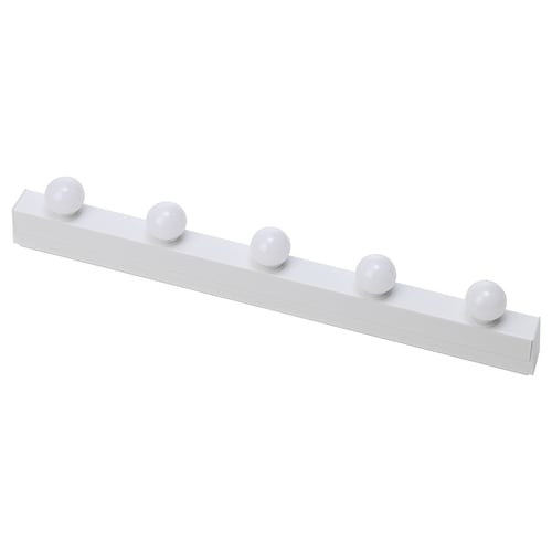MUSIK wall lamp, white, rectangular with 5 spherical bulbs.