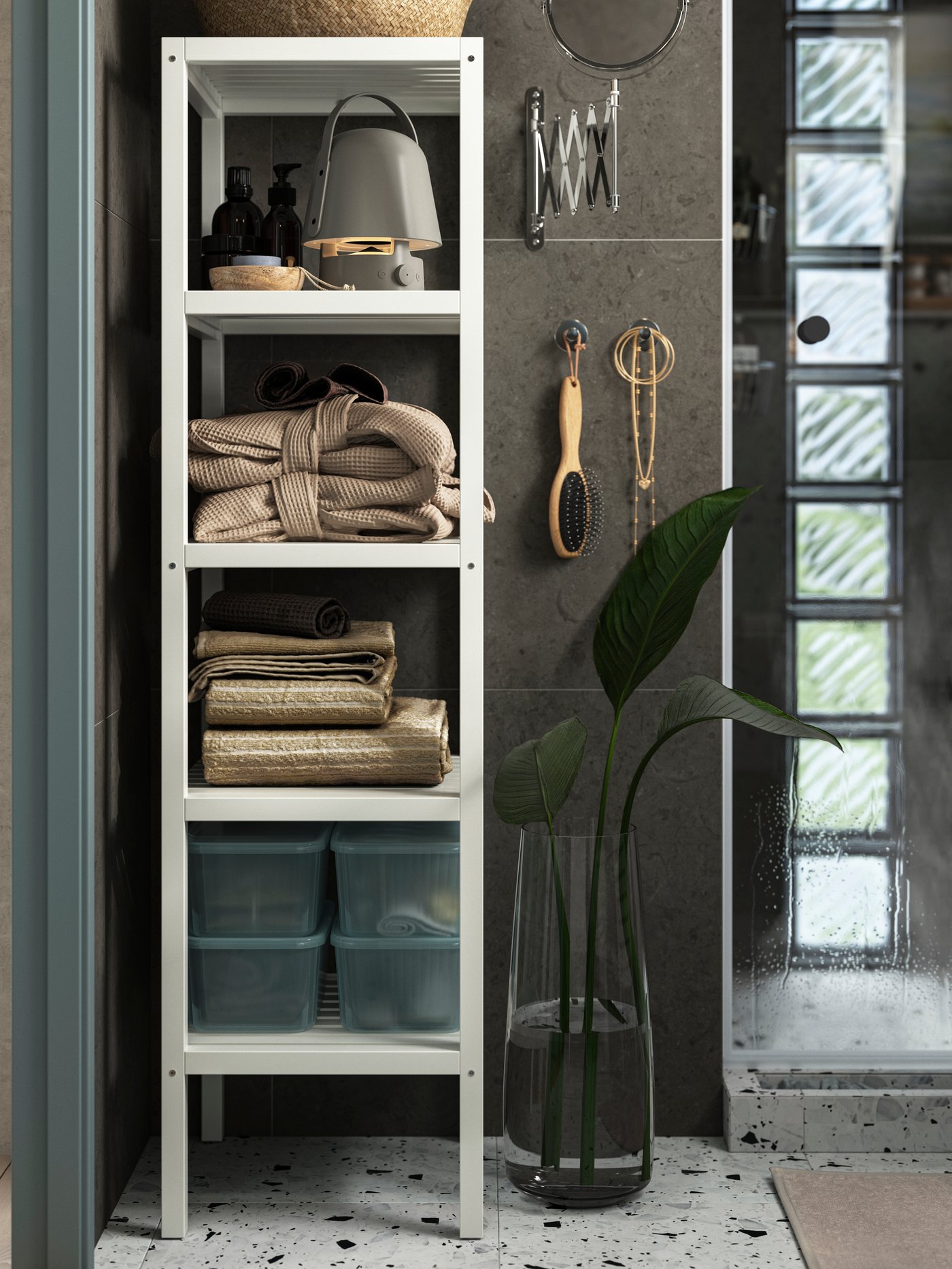 MUSKAN shelving unit, white, 37x140 cm - IKEA