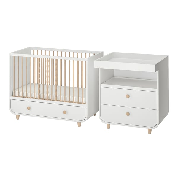 MYLLRA 2piece baby furniture set, white, 60x120 cm IKEA