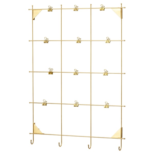 MYRHEDEN Memo board with clips, brass-colour