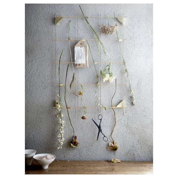 MYRHEDEN Memo board with clips, brass-colour