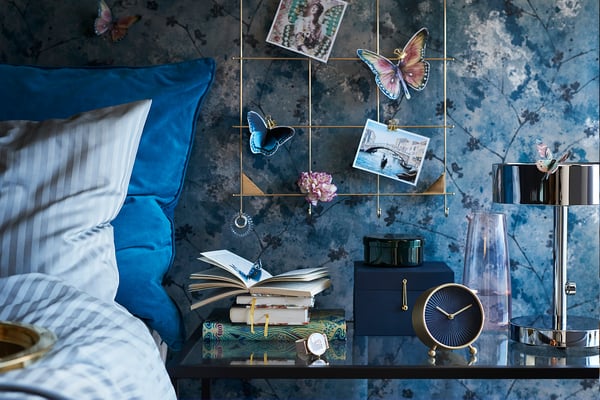 MYRHEDEN Memo board with clips, brass-colour