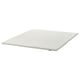 A NÄSFJÄLLET white mattress topper. Its rectangular, 4 cm thick, and a smooth, woven fabric cover. The design is simple and clean.