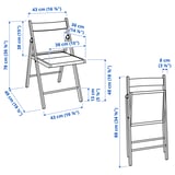 NÄSINGE / FRÖSVI Table and 2 chairs, gateleg table white/folding white/Knisa light grey, 48/104/159x85 cm