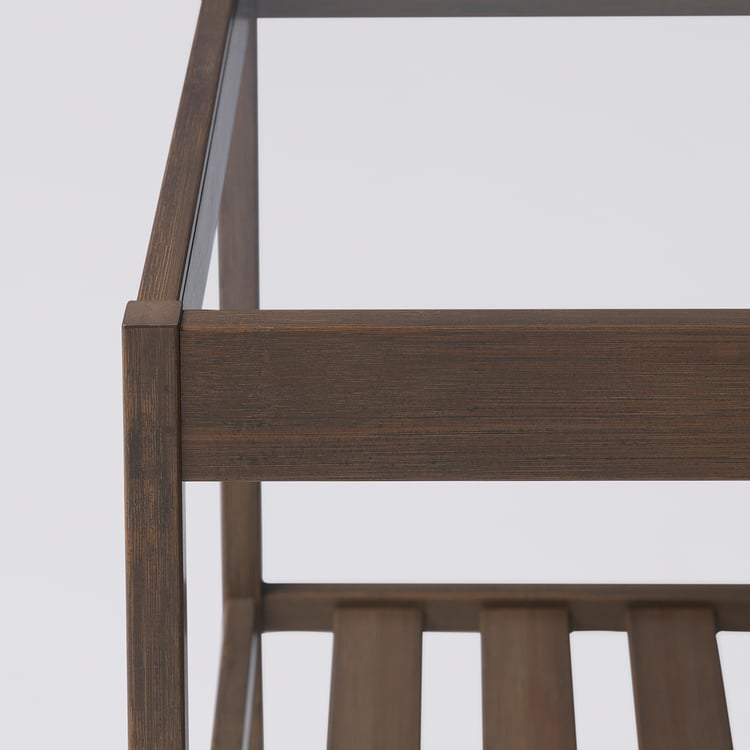 NESNA bedside table, dark brown, 36x35 cm IKEA