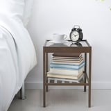 NESNA Bedside table, dark brown, 36x35 cm