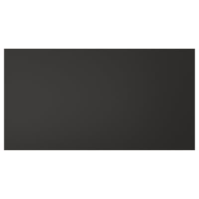 Black square NICKEBO panel, flat, made from recycled plastic and wood, simple design.