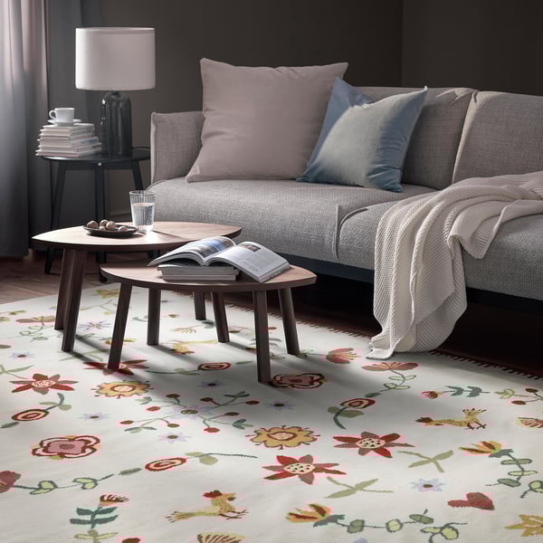NICKGRÄS Rug, flatwoven, multicolour/handmade, 200x300 cm