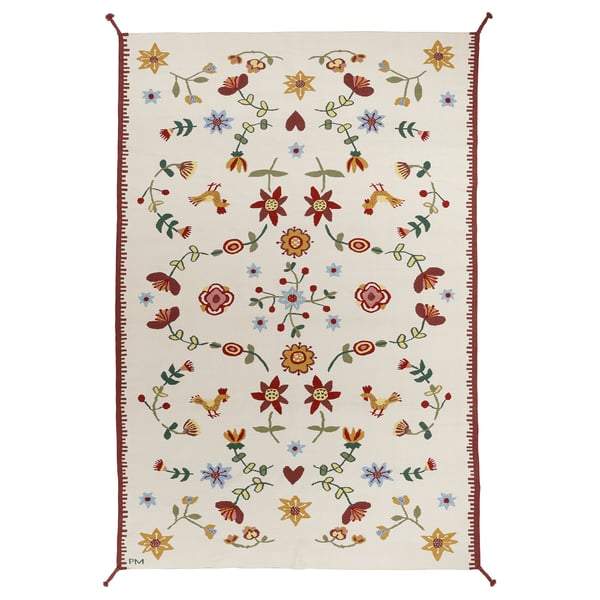NICKGRÄS Rug, flatwoven, multicolour/handmade, 200x300 cm