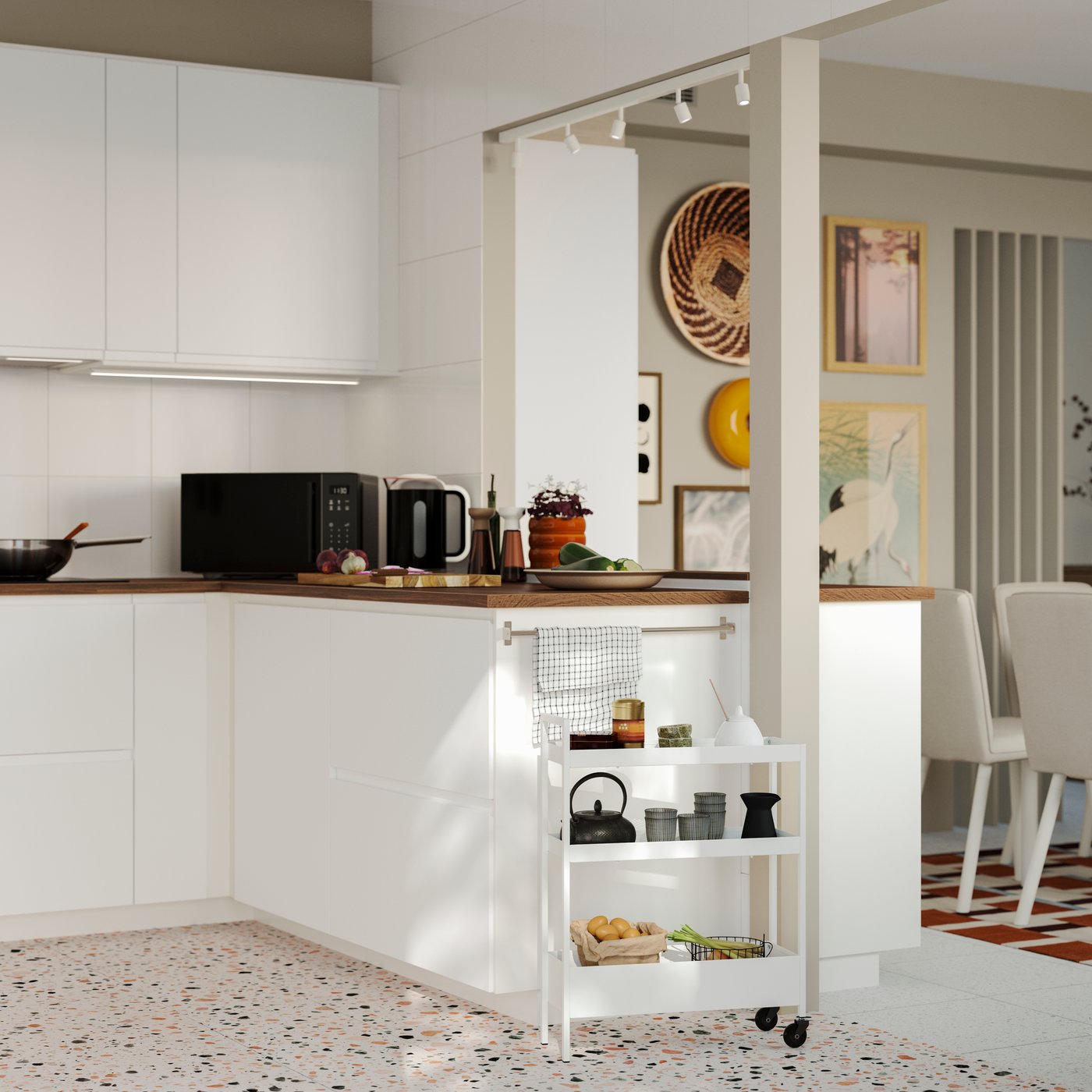 NISSAFORS trolley, white, 50.5x19x67 cm - IKEA