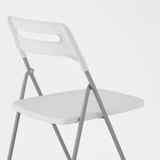 NISSE Folding chair, silver-colour/white