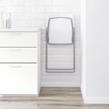 NISSE Folding chair, silver-colour/white