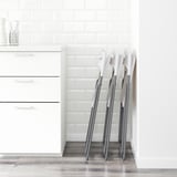 NISSE Folding chair, silver-colour/white