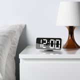NOLLNING Clock/thermometer/alarm, white, 18x8 cm