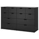 NORDLI Chest of 12 drawers, anthracite, 160x99 cm