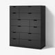 NORDLI Chest of 12 drawers, anthracite, 120x145 cm
