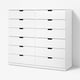 NORDLI Chest of 12 drawers, white, 160x145 cm