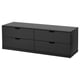 NORDLI Chest of 4 drawers, anthracite, 160x54 cm