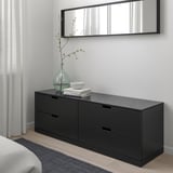 NORDLI Chest of 4 drawers, anthracite, 160x54 cm