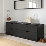 NORDLI Chest of 4 drawers, anthracite, 160x54 cm