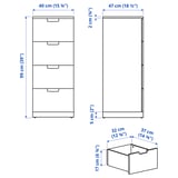 NORDLI Chest of 4 drawers, anthracite, 40x99 cm