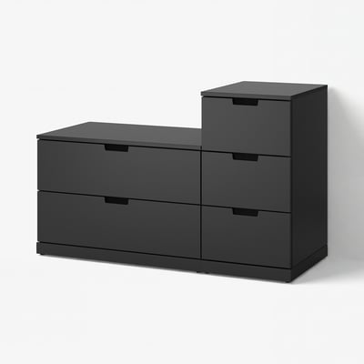 NORDLI Chest of 5 drawers, anthracite, 120x76 cm