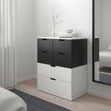 NORDLI Chest of 6 drawers, white/anthracite, 80x99 cm