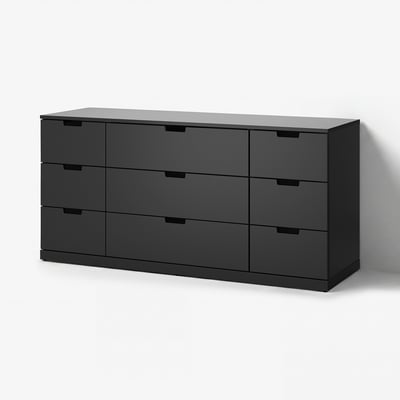 NORDLI Chest of 9 drawers, anthracite, 160x76 cm