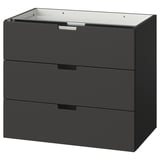 NORDLI Modular chest of 3 drawers, anthracite, 80x68 cm