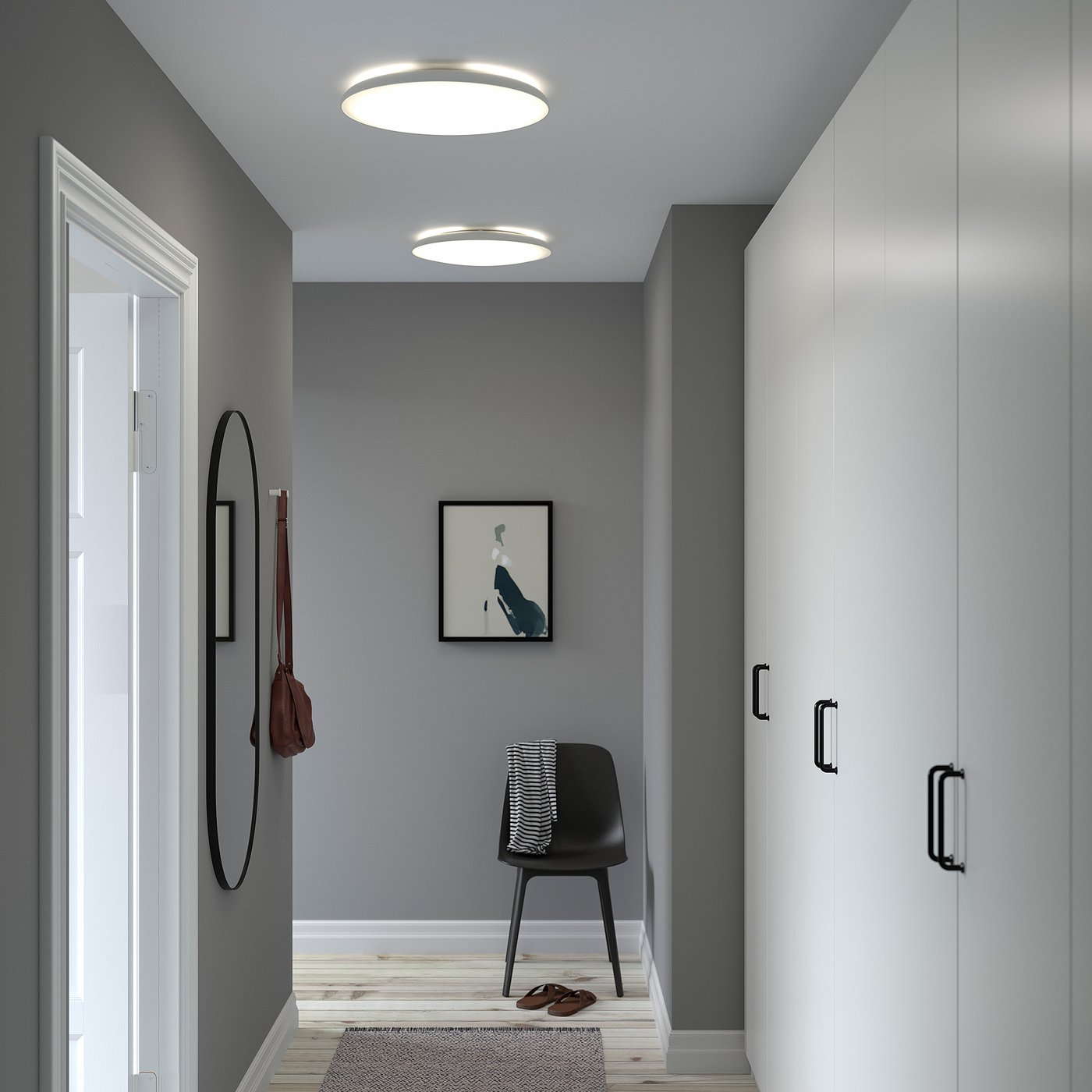 NYMÅNE LED ceiling lamp, white, 45 cm - IKEA