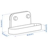 ÖBONÄS Wall shelf with suction cup, grey-beige, 28 cm