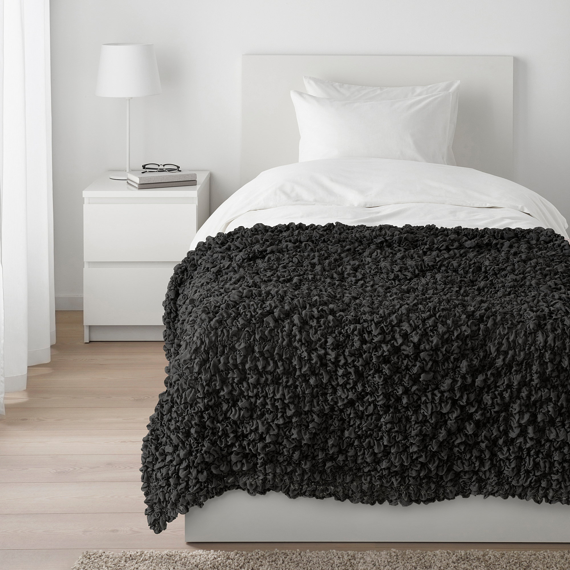 OFELIA Blanket, dark grey, 130x170 cm IKEA