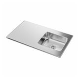 OLOFSJÖN Worktop with 1 integrated sink, stainless steel, 120x65.0 cm