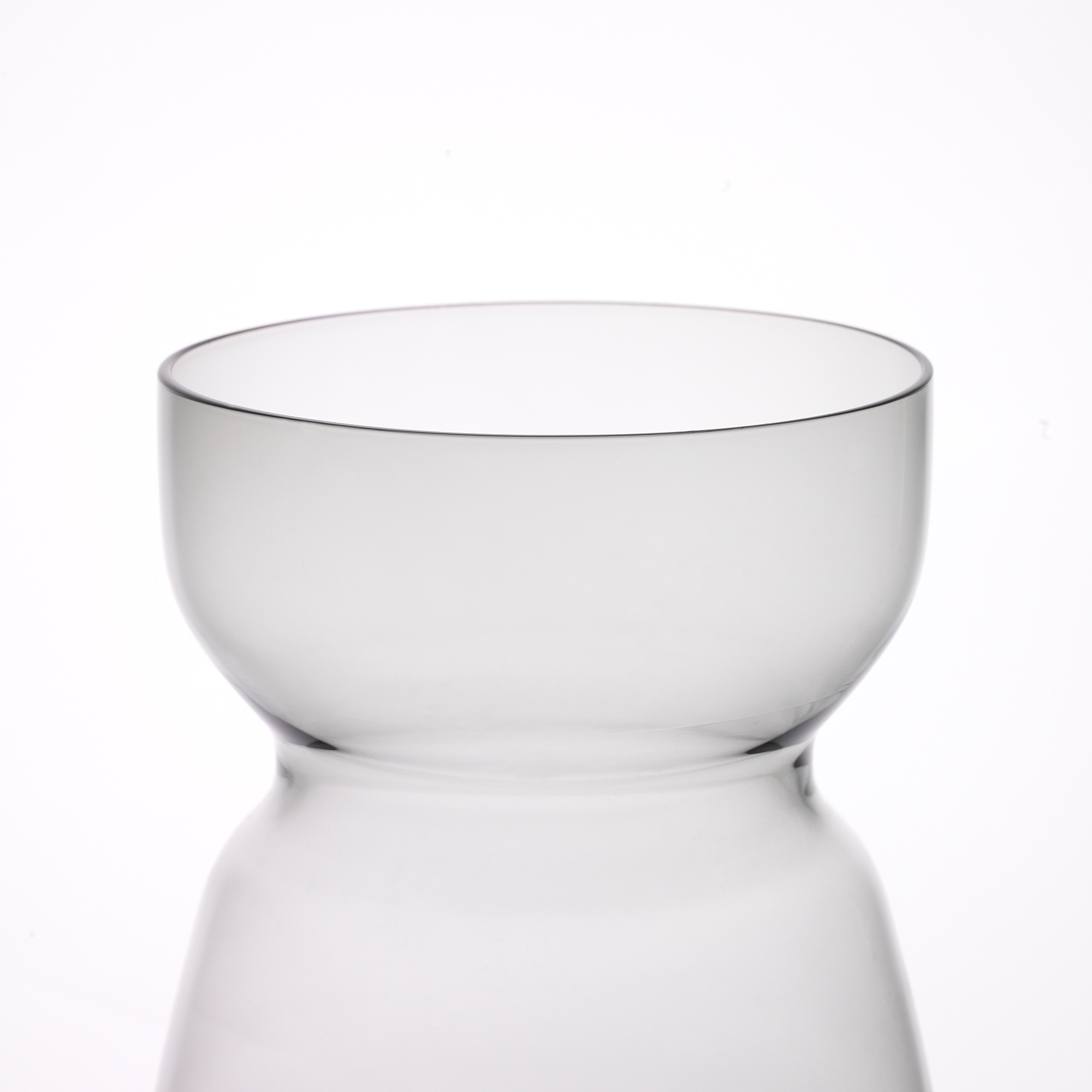 OMTÄNKSAM Vase, light grey, 18 cm