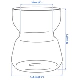 OMTÄNKSAM Vase, light grey, 18 cm