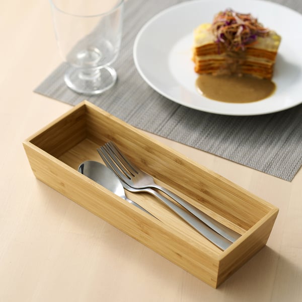 OSTBIT Cutlery tray, bamboo, 10x26 cm