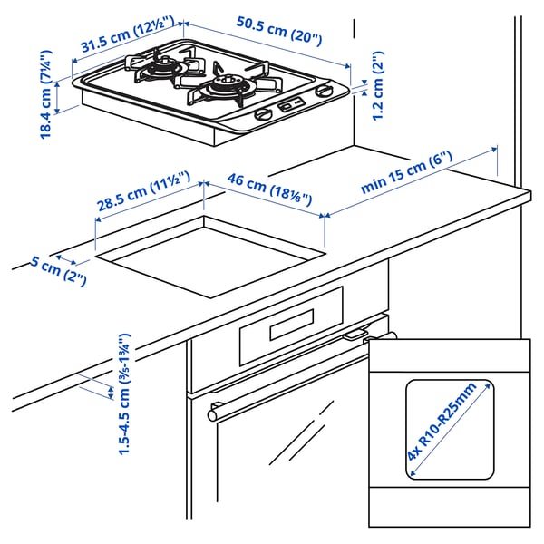 OTVUNGEN LPG gas hob, 32 cm