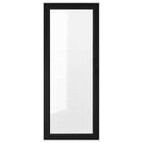 OXBERG Glass door, black oak effect, 40x97 cm