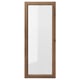 OXBERG, wooden-framed mirror, rectangular, natural wood colour, halves reflective glass panel, simple design.