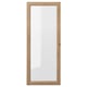 OXBERG glass door for billy bookcase, light wood frame, rectangular, clear glass panel.