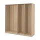 PAX wardrobe frame, light wood, adjustable feet, rectangular shape.