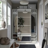 PAX / AULI Wardrobe with sliding doors, white/mirror glass, 150x43x201 cm