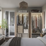 PAX / FARDAL Wardrobe combination, white/high-gloss light orange, 200x60x201 cm