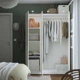PAX / FARDAL Wardrobe combination, white/high-gloss white, 150x60x201 cm