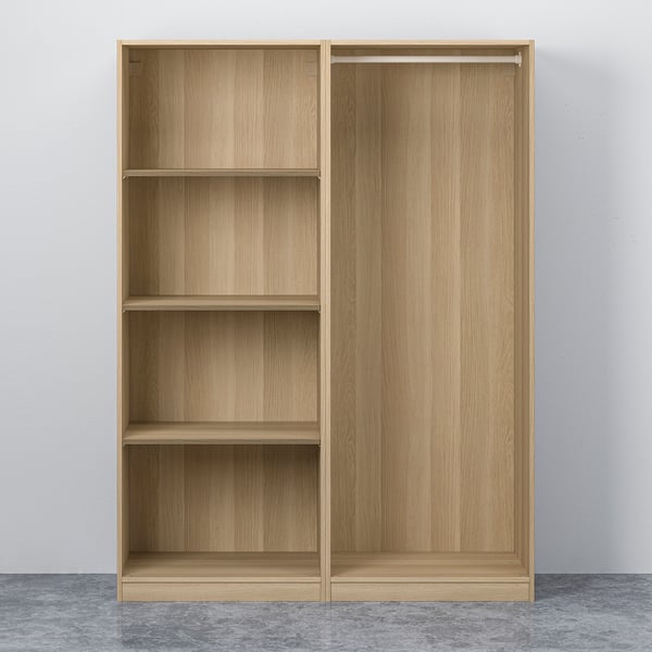 PAX / HASVIK Wardrobe, white stained oak effect/white stained oak effect, 150x66x201 cm